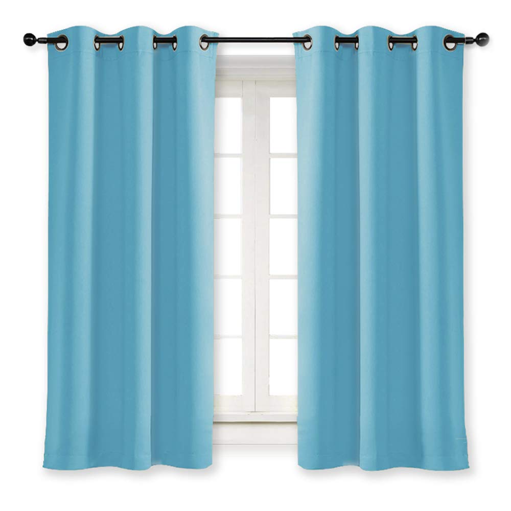NICETOWN Kitchen Blackout Window Curtain Panel Home Fashion Thermal Insulated Solid Grommet Room Darkening Drape for Apartment (