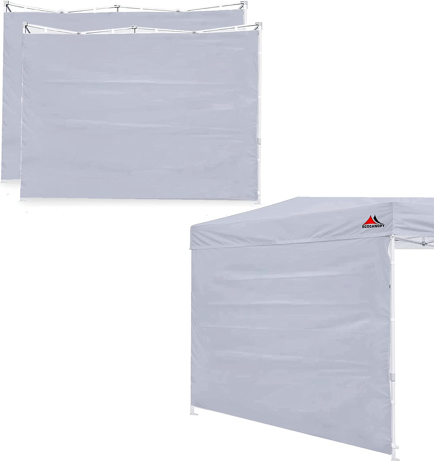 Scocanopy Sunwall For 10X10 Pop Up Canopy Frame, 3 Pack Sidewall Only, Light Grey