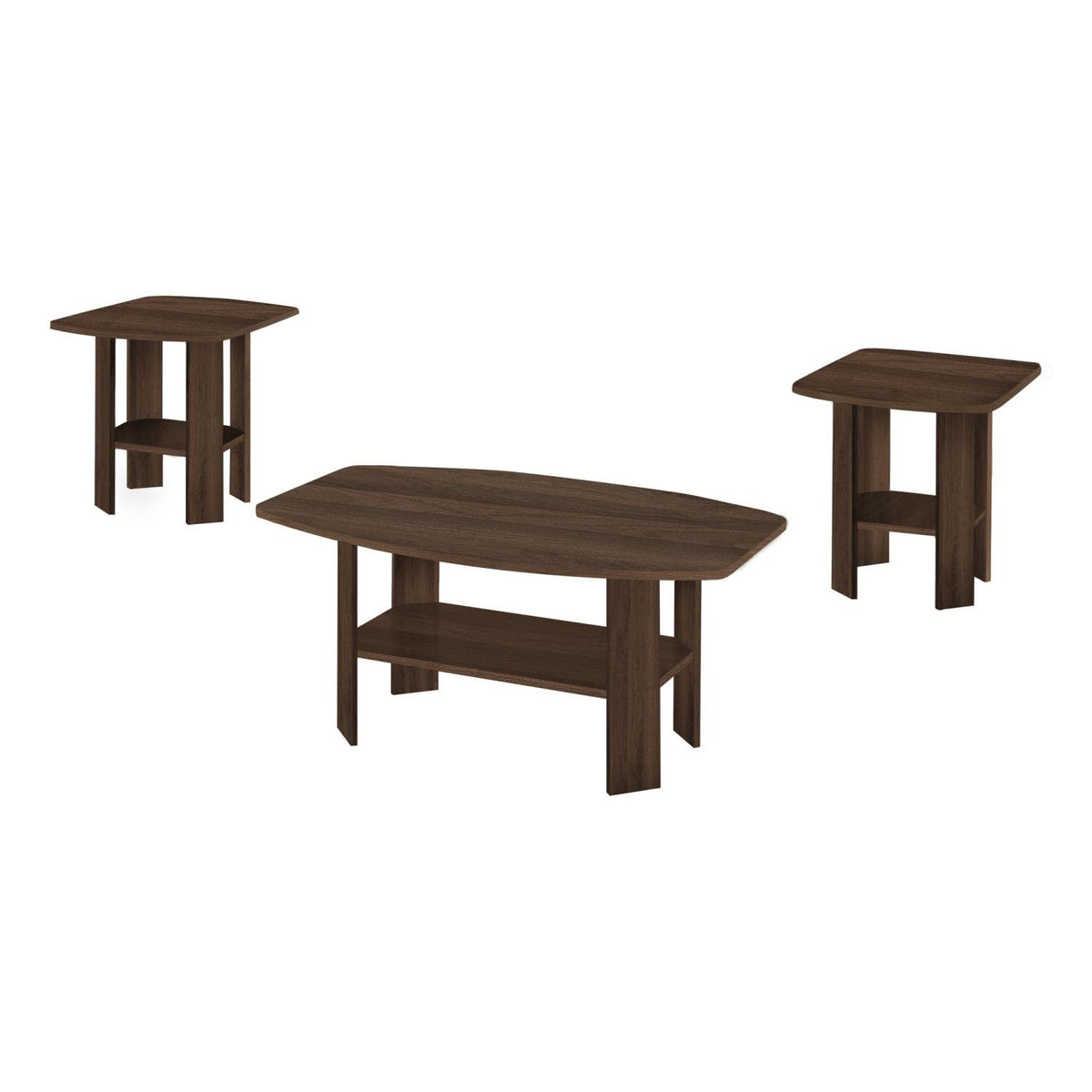 Monarch Specialties 7872P Table, 3Pcs Set, Coffee, End, Side, Accent, Living Room, Laminate, Walnut, Transitional Set3Pcs Dark,