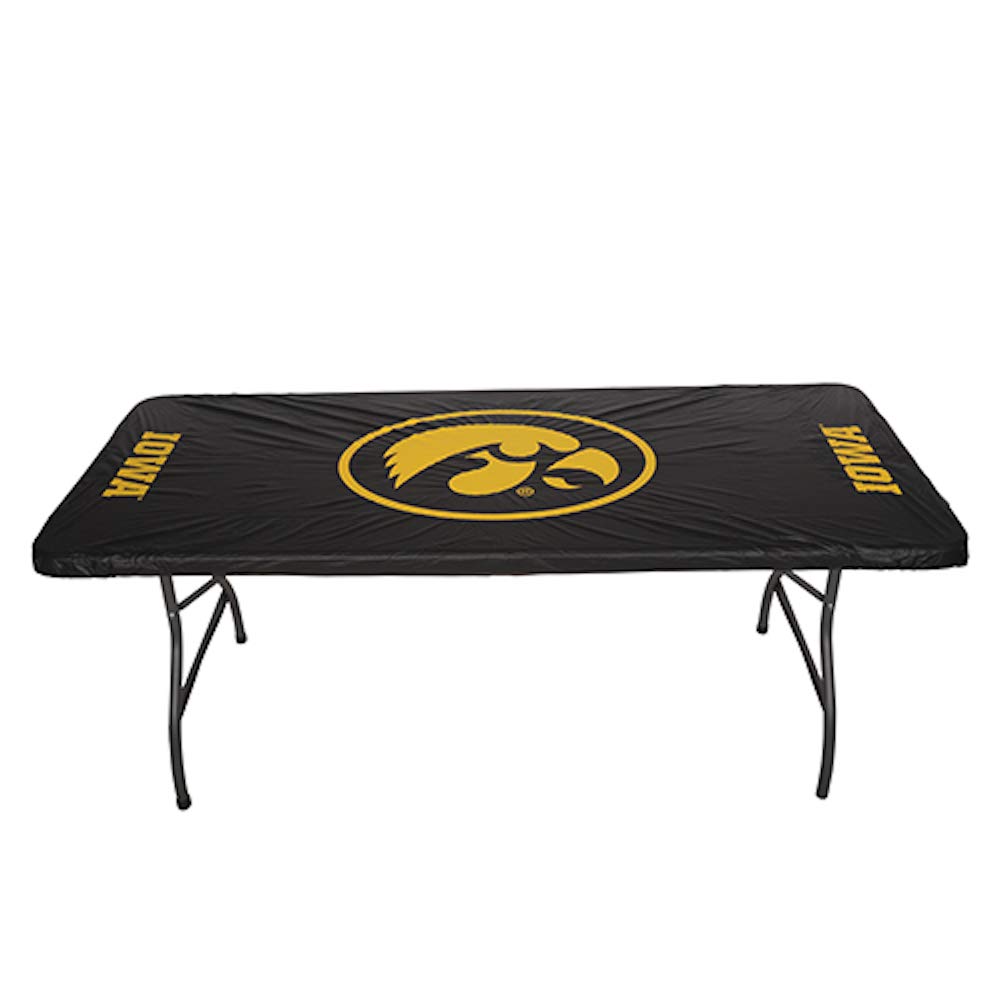 Collegiate Kwik-Covers Rectangle Plastic Table Covers, Bundle Of 2 (University Of Iowa, 8')