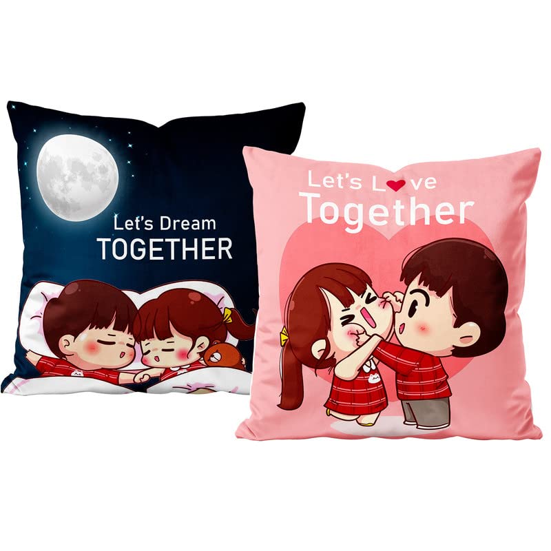 Trendoprint Couples Home Decor Cushion Covers (12X12Inch) Set Of 2 (Oct9)
