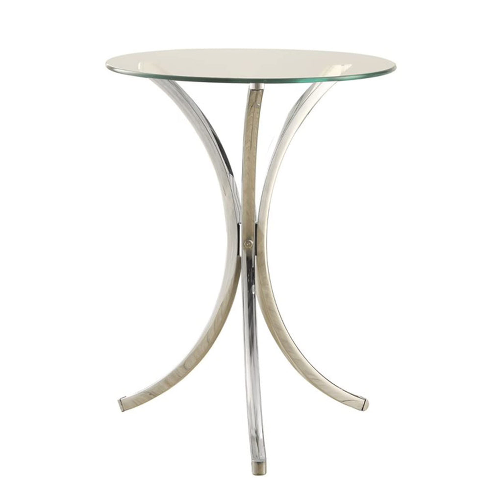 Coaster Home Furnishings Eloise Round Accent Table with Curved Legs Chrome