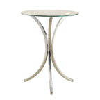 Coaster Home Furnishings Eloise Round Accent Table with Curved Legs Chrome