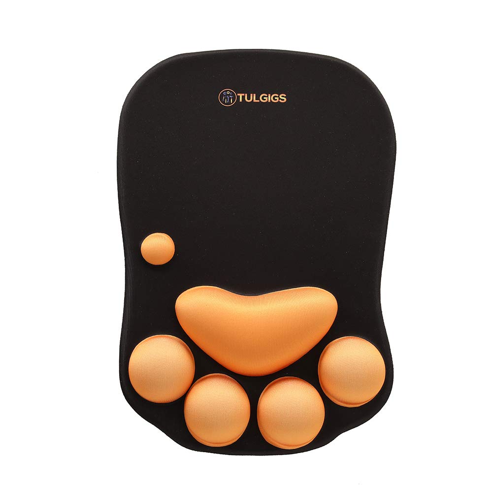 Tulgigs Cute Cat Paw Non Slip Mouse Pad With Wrist Support Soft Silicone Wrist Rests Ergonomic Comfort Computer Mouse Mat Desk D