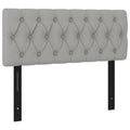 vidaXL Fabric Upholstered Headboard in Light Gray, Classic Design, Engineered & Solid Larch Wood, Foam Filled, 39.4"x2.8"x30.7"/34.6"