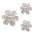 ALYCASO 3 PCS/Set Peony Ceramic Magnolia Flower Wall Decor 3D Flower Art for Living Room Home Hallway Bedroom Kitchen Farmhouse 