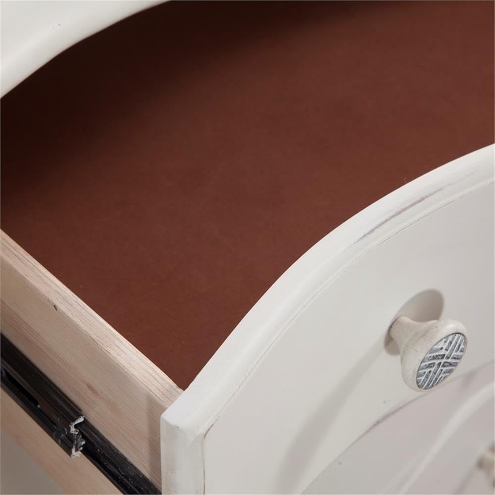 American Woodcrafters Rodanthe Dove White Three-Drawer Wood Nightstand