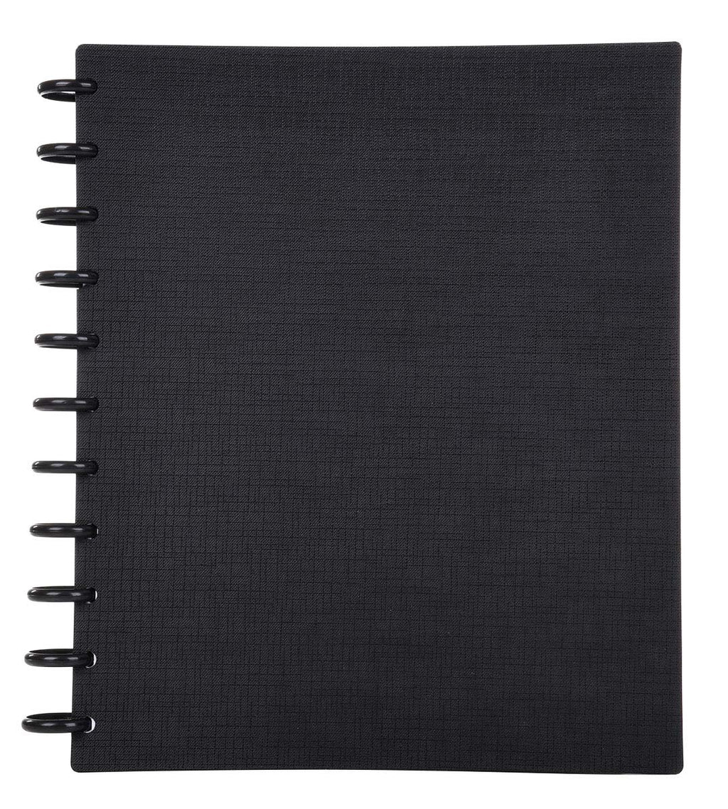 Talia Discbound Notebooks, Planner, Customizable, (Black W/Black Discs, Midsize (7.5In X 9.75In))
