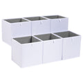 Amazon Basics Cube Organizer Bins, Collapsible Storage Baskets for Shelves, White, Pack of 6, 10.5x10.5x11