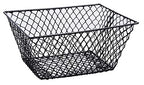 Small Metal Rectangular, Oval And Round Wire Baskets With Handles, Black And White, 4-Ct Sets (Rectangular Black Without Handles