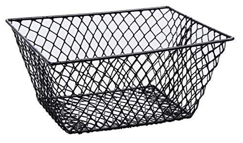 Small Metal Rectangular, Oval And Round Wire Baskets With Handles, Black And White, 4-Ct Sets (Rectangular Black Without Handles