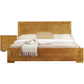 Trent Wooden Platform Bed in Oak, Twin with 1 Nightstand