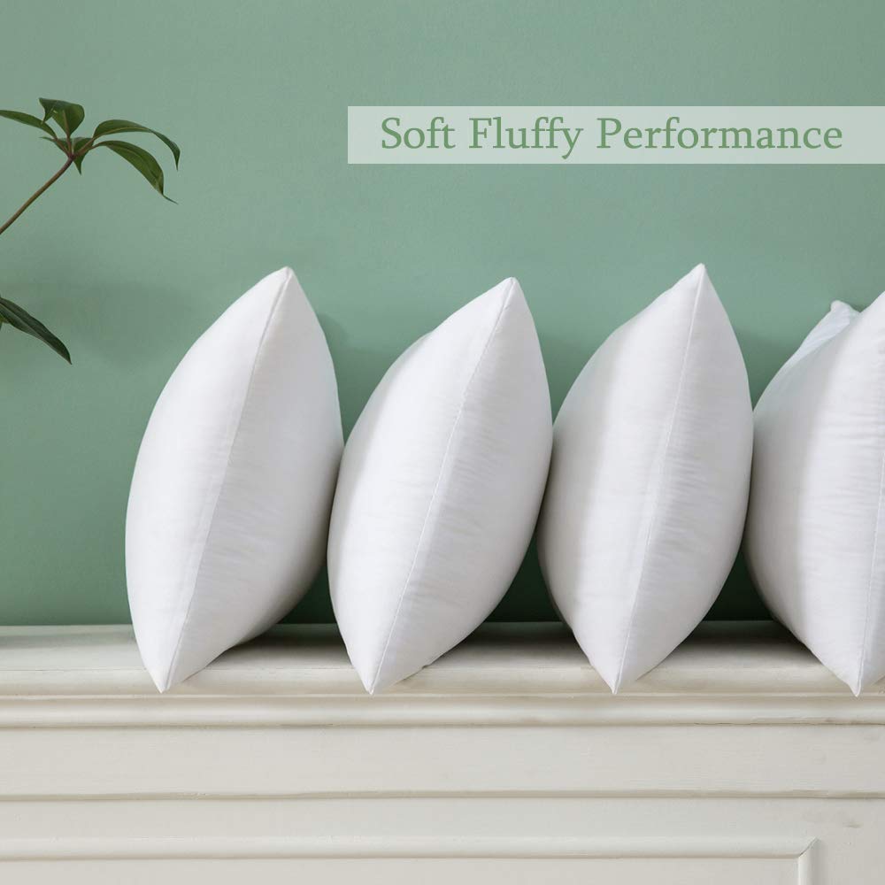 MIULEE Throw Pillow Insert 12x20 Inch Polyester White Decorative Cushion Stuffer for Couch Sofa Bed