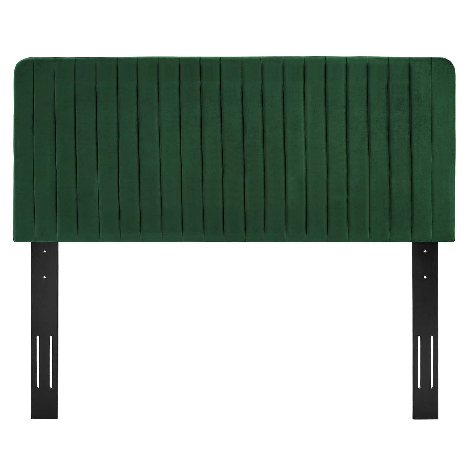 Modway Milenna Channel Tufted Performance Velvet Twin Headboard in Emerald