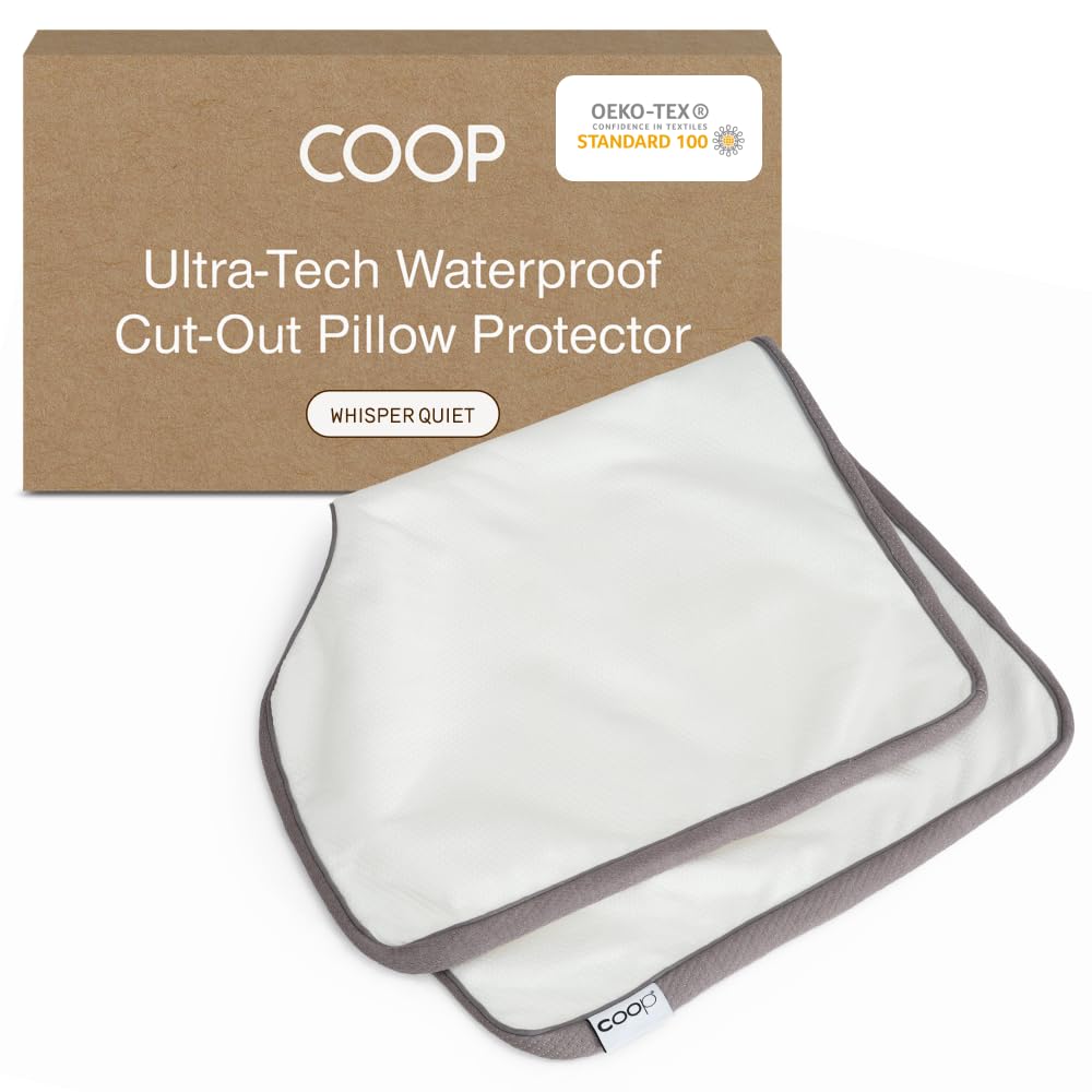 Coop Home Goods Ultra-Tech Waterproof Cut-Out Pillow Protector - Zippered Cover for Cut-Out Pillows, Queen Size, Oeko-Tex Certif