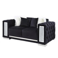 Acme Trislar Loveseat with 4 Pillows in Black Velvet