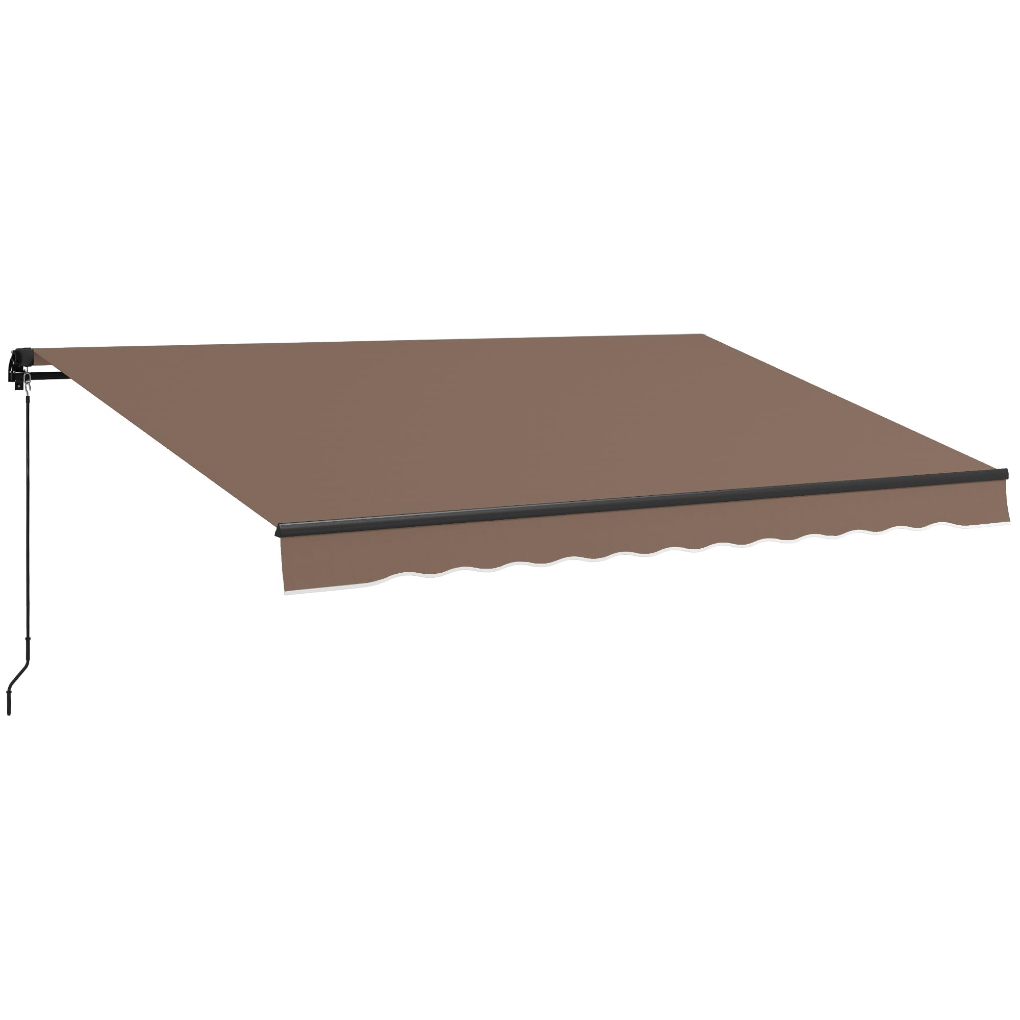 Outsunny 13 x 10 Retractable Awning, Patio Awning Sunshade Shelter with Manual Crank Handle, 280gsm UV Resistant Fabric and Al