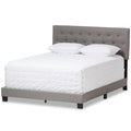 Baxton Studio Cassandra Modern and Contemporary Light Grey Fabric Upholstered Queen Size Bed Light Grey/Contemporary/Fabric Poly