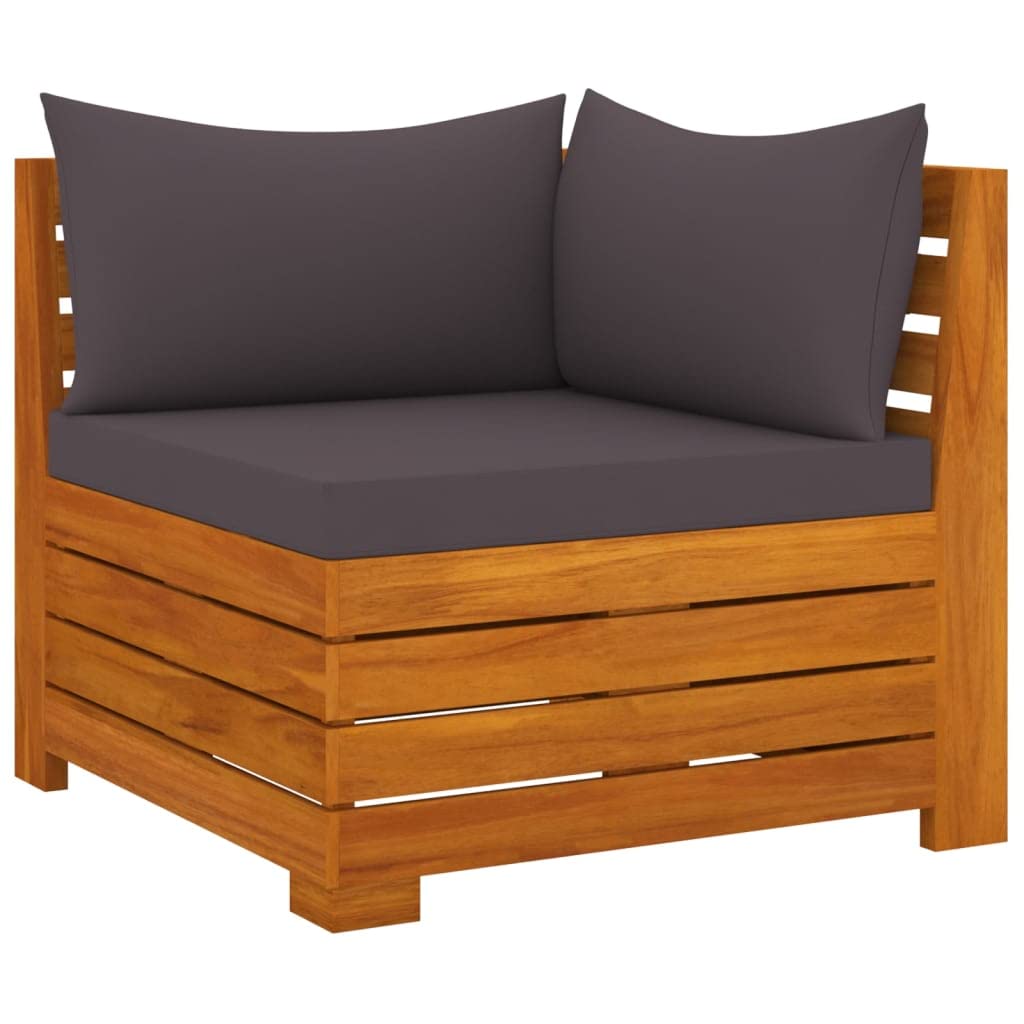vidaXL Solid Acacia Wood 4-Seater Patio Sofa with Cushions Outdoor Garden Terrace Yard Wooden Seat Seating Sitting Chair Sofa Furniture