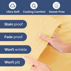 Extra Deep King 4 Piece Bedding Sheet Set - Breathable & Cooling - Hotel Luxury Bed Sheets Set - Easy Fit - Soft, Wrinkle Free & Comfy Yellow Bedding Sheets - Extra Deep Pockets Bed Sheet Set