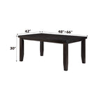 Acme Urbana Rectangular Wooden Extendable Dining Table In Espresso