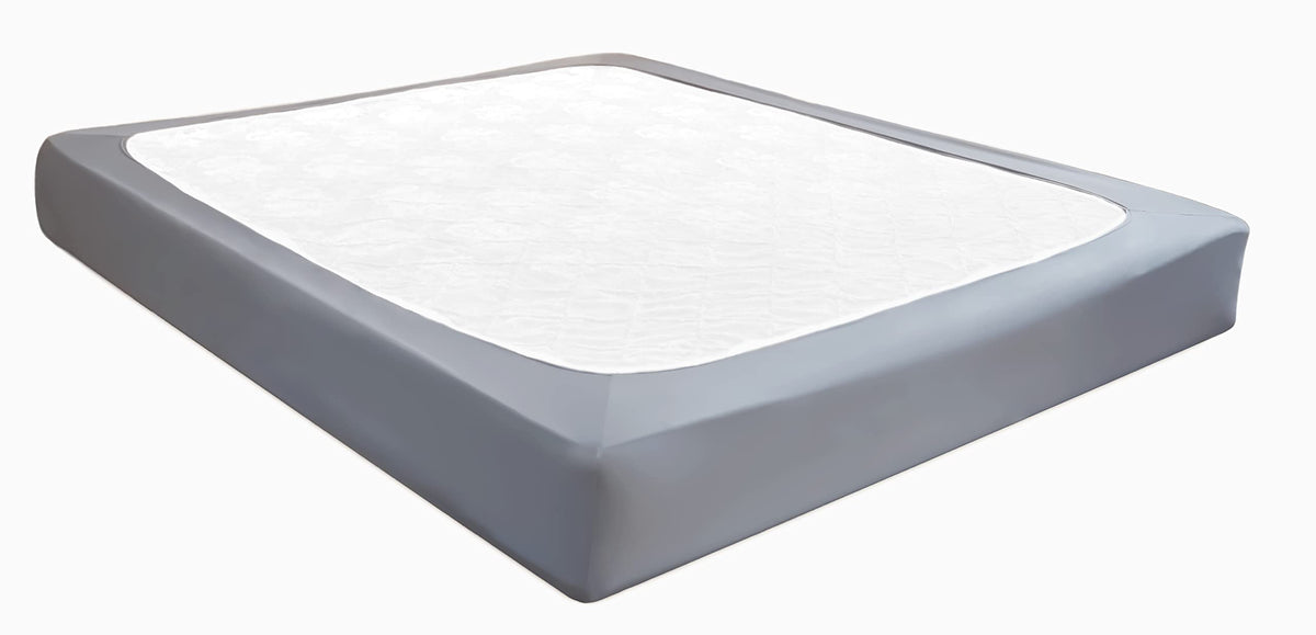 Biscaynebay Decorative Box Spring Cover Full & Full Xl Size, Silver Grey Luxurious Jersey Knitting Stretchy Wrap Around 4 Sides Bed Skirt For Home/Hotels, Easy Fit Wrinkle & Fade Free Machine Washable