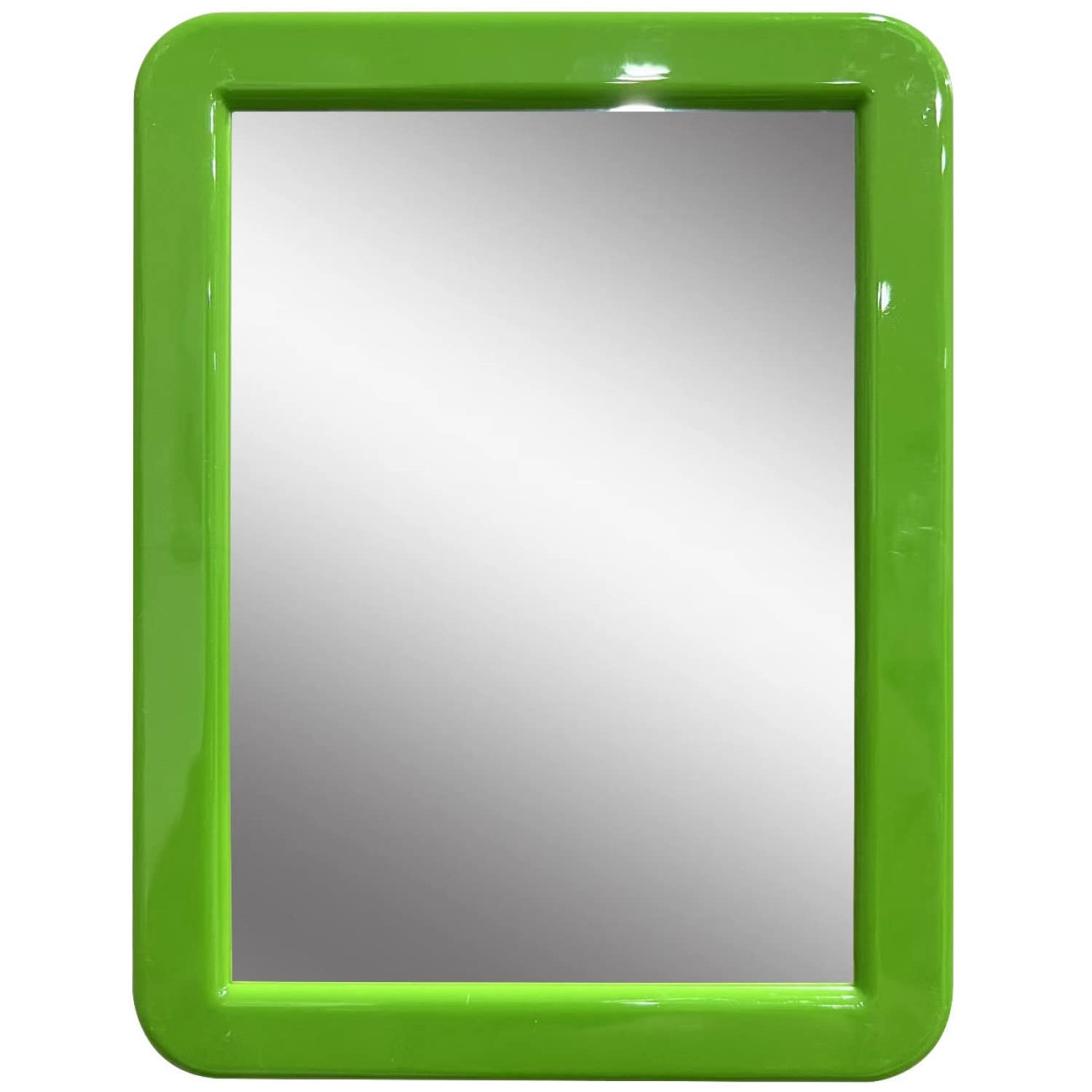 CEREM Magnetic Mirror for Locker, 5x7 inch - Grass Green Framed Real Glass Make-up Mirror - Locker Accessory for School, Home, G