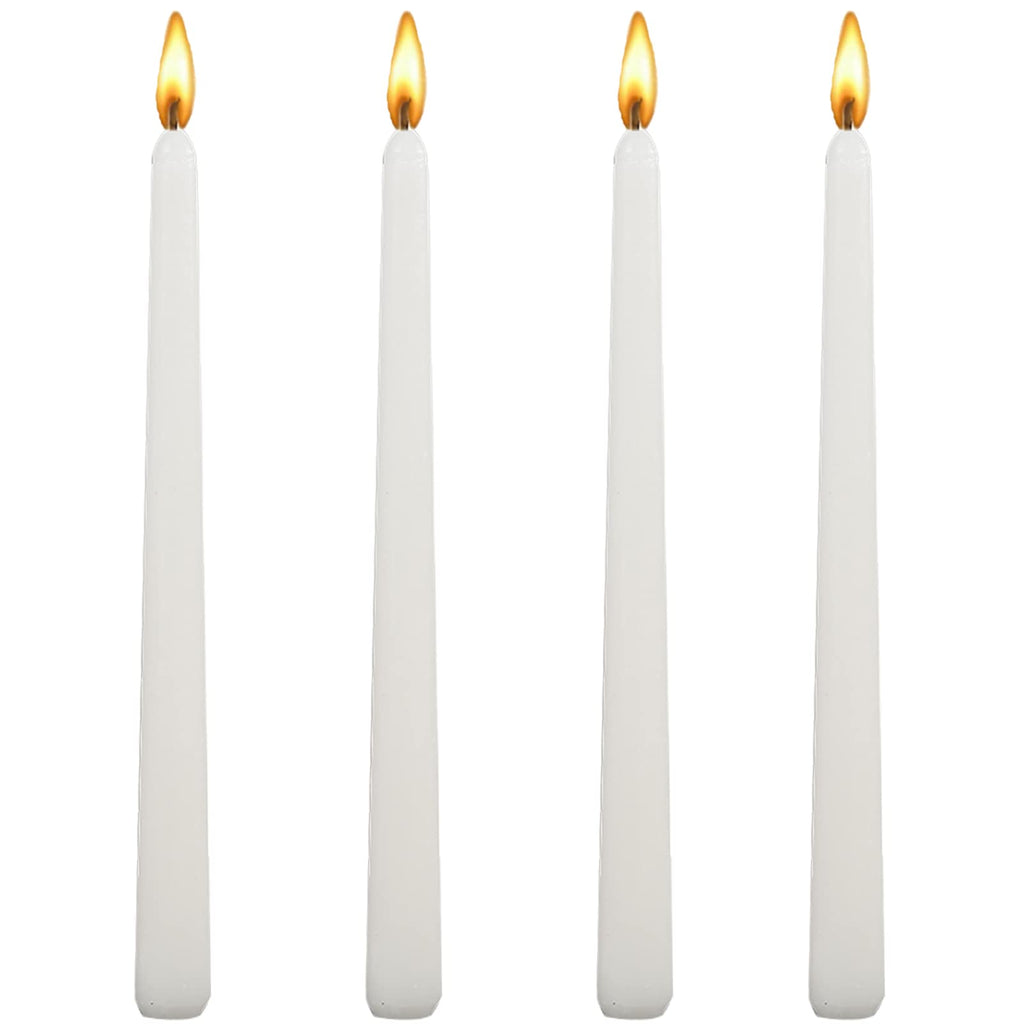 10 inch White Taper Candles-Set of 4 Tapered Candle, Tall Candlesticks,Home Dinner Candle, Party, Wedding, Halloween, Christmas 