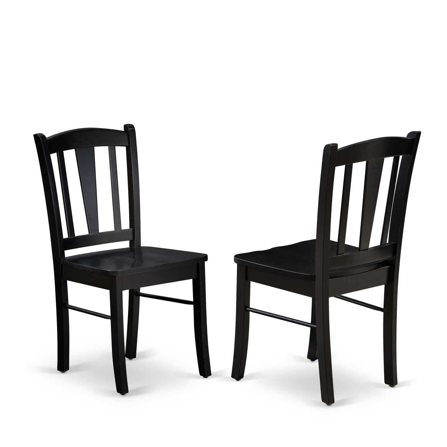 East West Furniture Mid Century Kitchen Dining Table Set Black Finish Wood/Cherry Black