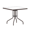 Flash Furniture Barker 31.5 Square Tempered Glass Metal Table, Bronze