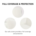 Purefit Stretch Sofa Slipcover – Spandex Jacquard Non Slip Soft Couch Sofa Cover, Washable Furniture Protector With Non Skid Foam And Elastic Bottom For Kids (Sofa, Cream)