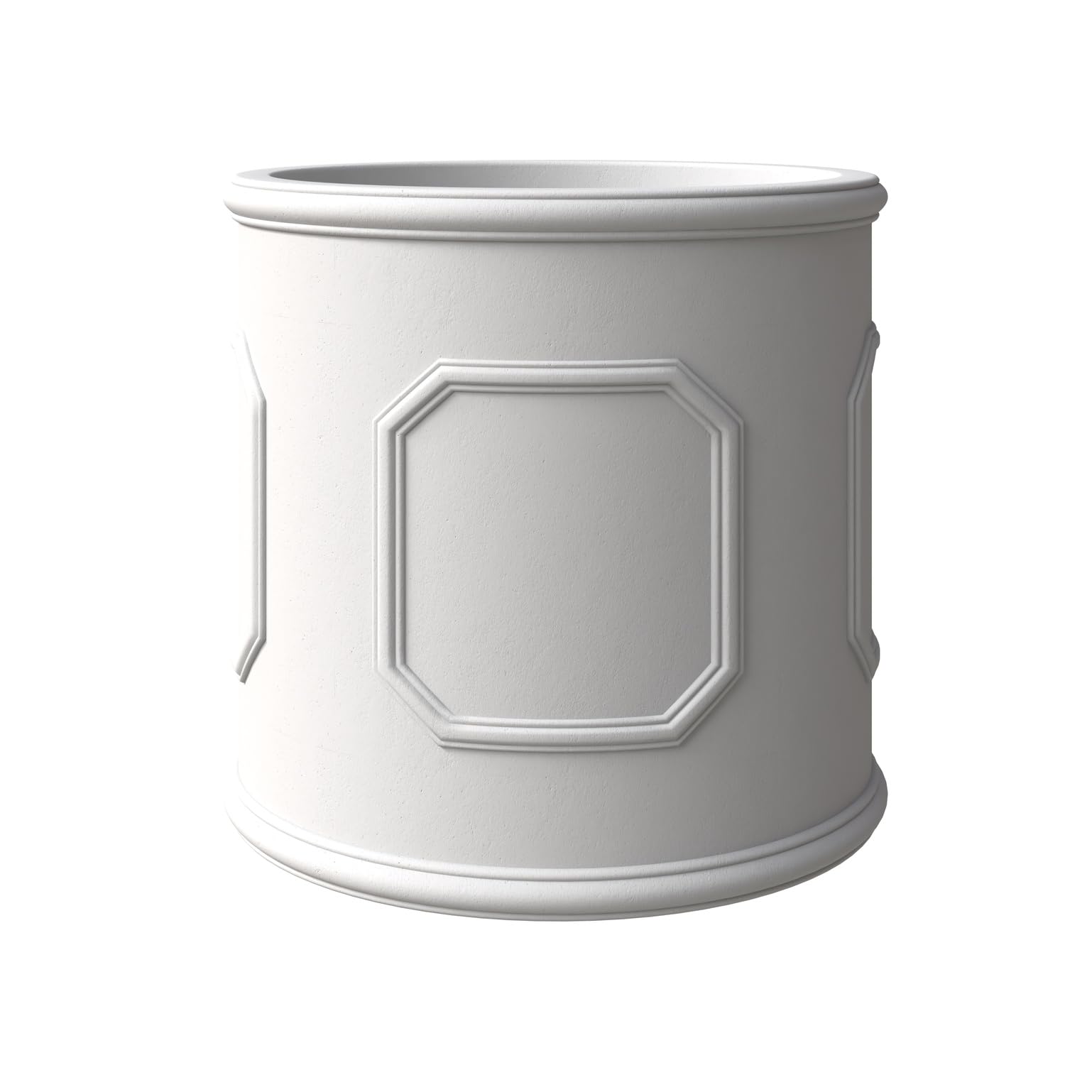 Meadow Series Fiber Stone Planter in White 10.6 Dia, 10.6 HIgh