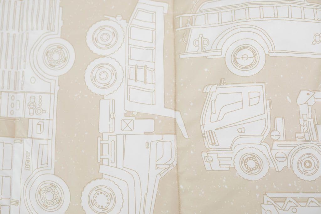 Beddy's Zipper Bedding Toddler Mack Construction Trucks Tan Polyester