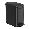 SONGMICS Bathroom Trash Can, 1.3 Gallon (5 L) Small Trash Bin with Lid, Slim for Small Spaces, Stainless Steel Garbage Can, Soft