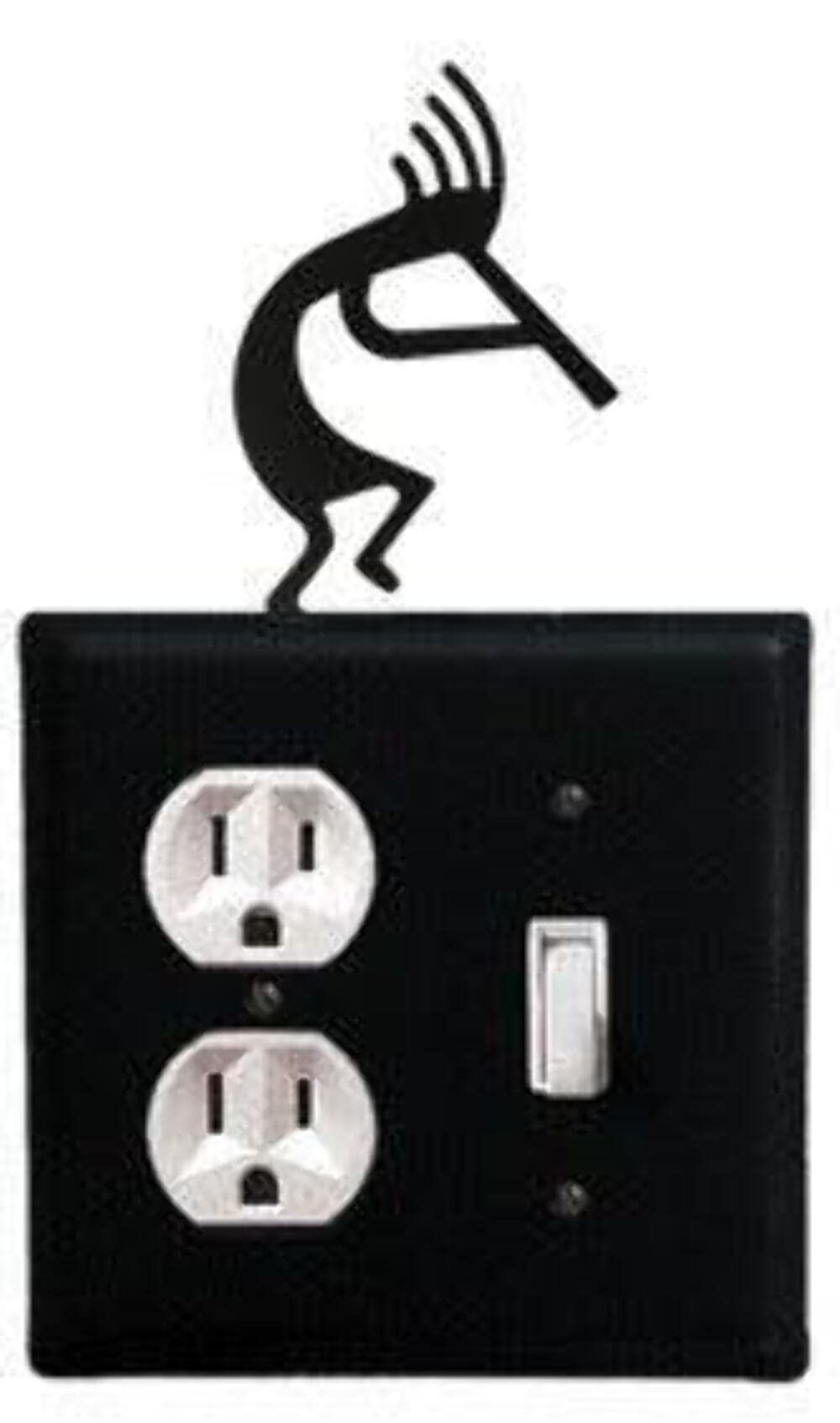 EOS-56 Kokopelli Single Outlet Single Switch Electric Wall Plate with Silhouette