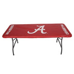 Collegiate Kwik-Covers Rectangle Plastic Table Covers, Bundle Of 2 (University Of Alabama, 8')