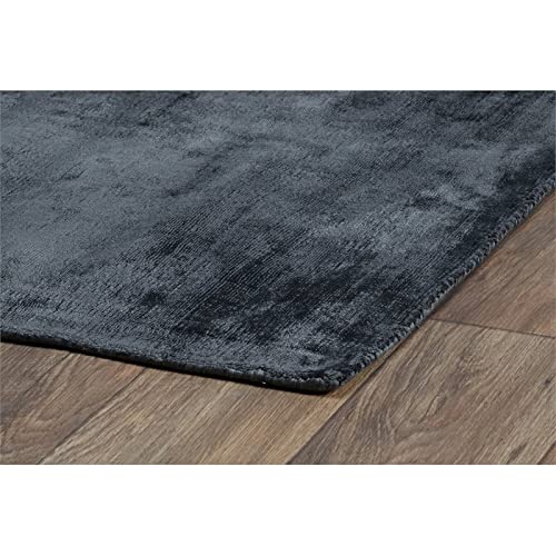 Kosas Home Cameron 108 X 144 Viscose Fabric Area Rug In Ink Blue