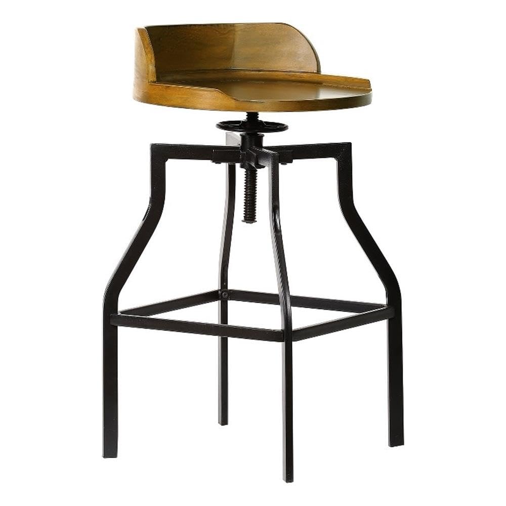 Carolina Classic Marais Adjustable Barstool  Harvest Oak/Black