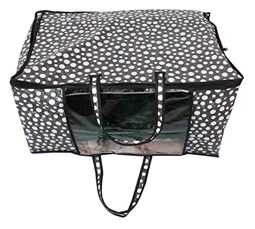 Stylista Blanket Storage Bags Large Size Polka Dot Pattern Black