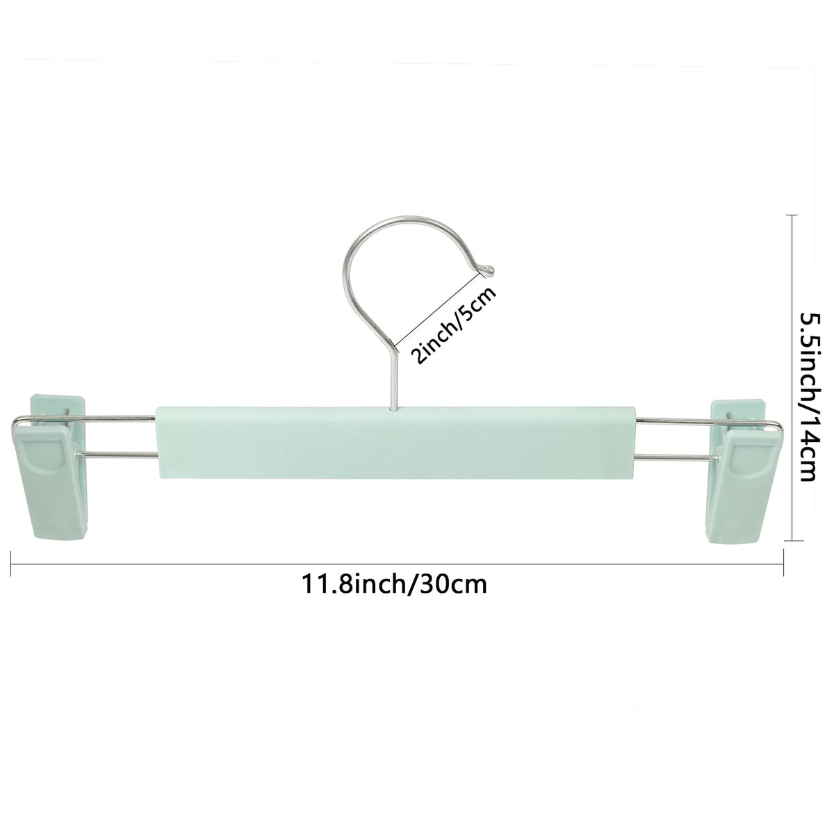 Pants Hangers With Clips Skirt Hangers For Women Plastic Clip Hangers For Pants Clothes Hangers (50Pack, Green)