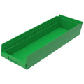 Akro-Mils 30184 Plastic Nesting Shelf Bin Box, (24-Inch X 8-Inch X 4-Inch), Green, (6-Pack)