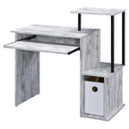 Acme Lyphre Wooden Top Computer Desk In Antique White And Black