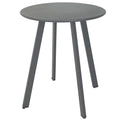 Meluvici Outdoor Side Table, Weather Resistant Patio Small Side Table Outdoor Indoor Round Metal Steel Small Side Table, Waterproof End Table For Garden Balcony Yard, Grey