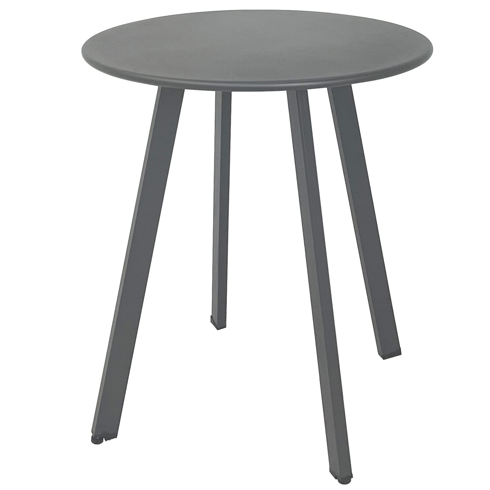 Meluvici Outdoor Side Table, Weather Resistant Patio Small Side Table Outdoor Indoor Round Metal Steel Small Side Table, Waterproof End Table For Garden Balcony Yard, Grey