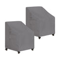 Easy-Going Outdoor High Back Chair Cover Uv Resistant Patio Chair Cover Waterproof Lawn Patio Furniture Cover With Tape Sealed Seam (2 Pack-28Wx35Dx35H Inch, Grey)