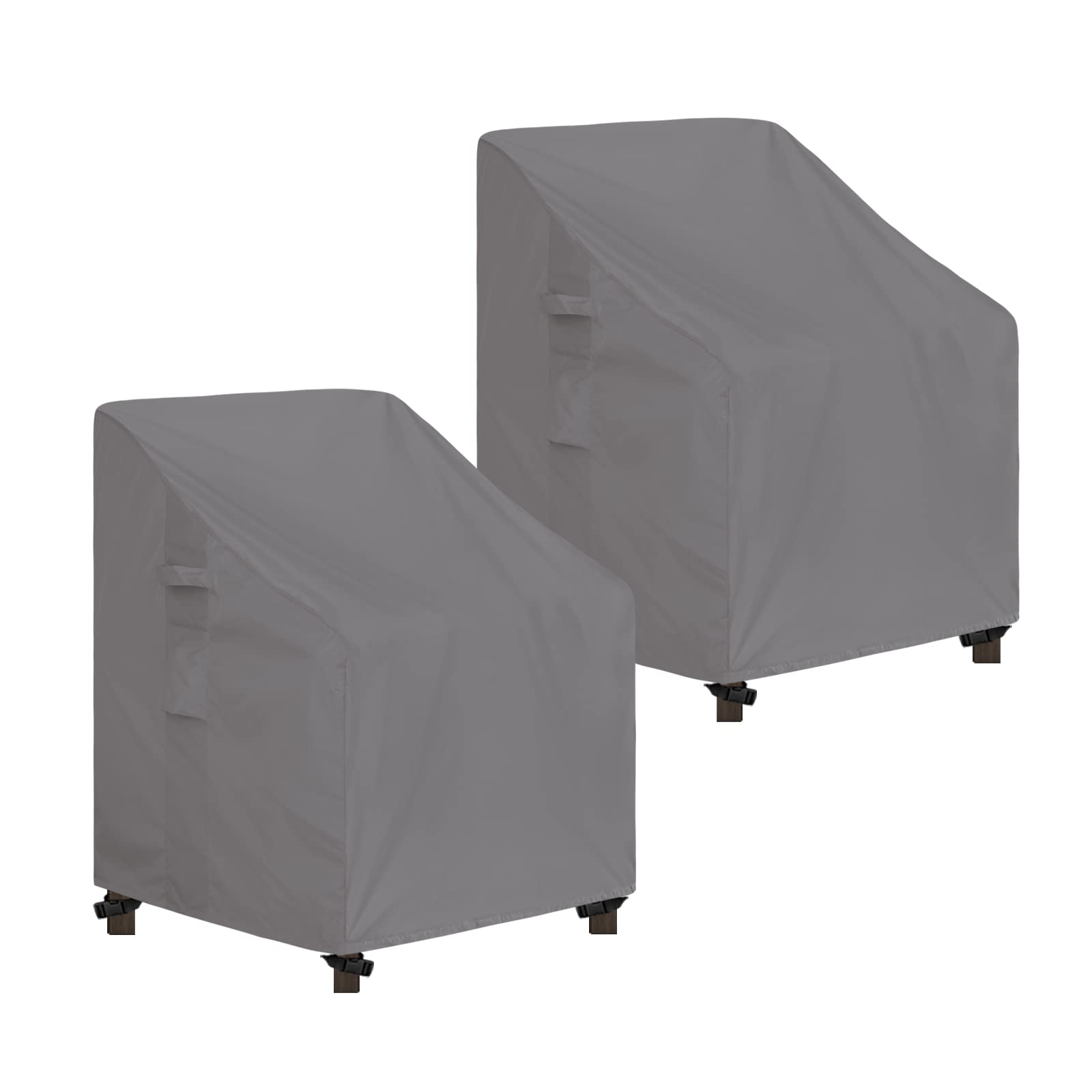 Easy-Going Outdoor High Back Chair Cover Uv Resistant Patio Chair Cover Waterproof Lawn Patio Furniture Cover With Tape Sealed Seam (2 Pack-28Wx35Dx35H Inch, Grey)