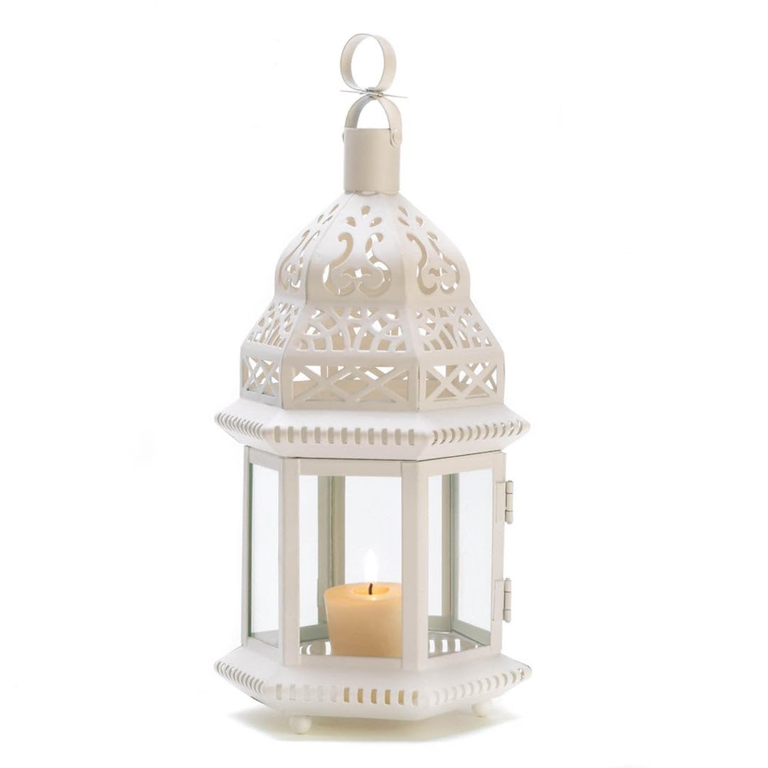 Accent Plus 57070948 Tall Ivory Vines Candle Gazebo, White