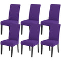 Jqinhome Dining Chair Slipcover, High Stretch Removable Washable Chair Seat Protector Cover Set Of 6,Chair Covers For Dining Room, Kitchen,Home Party,Wedding Ceremony(Purple, 6Pc)