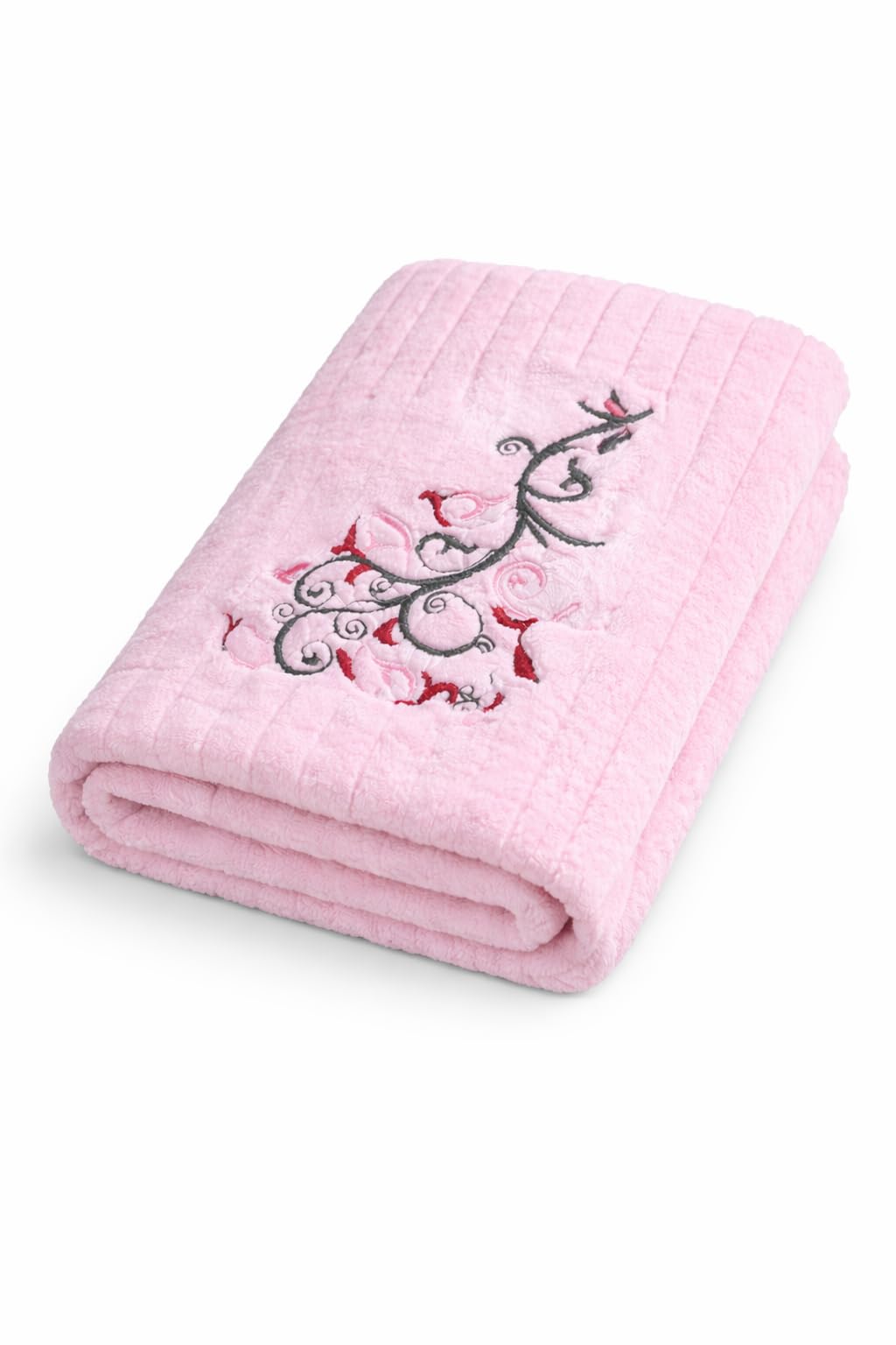 Microfiber Bath Towel Embroidered Soft Absorbent Quick Dry Lightweight Face Body Hair Towel for Women Travel Spa Gym Bathroom Us