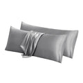 Aormenzy Satin Body Pillow Cover Set of 2, 20x54 Inches Silver Grey Body Pillow Case for Adults, Silky Soft & Cooling Body Pillo